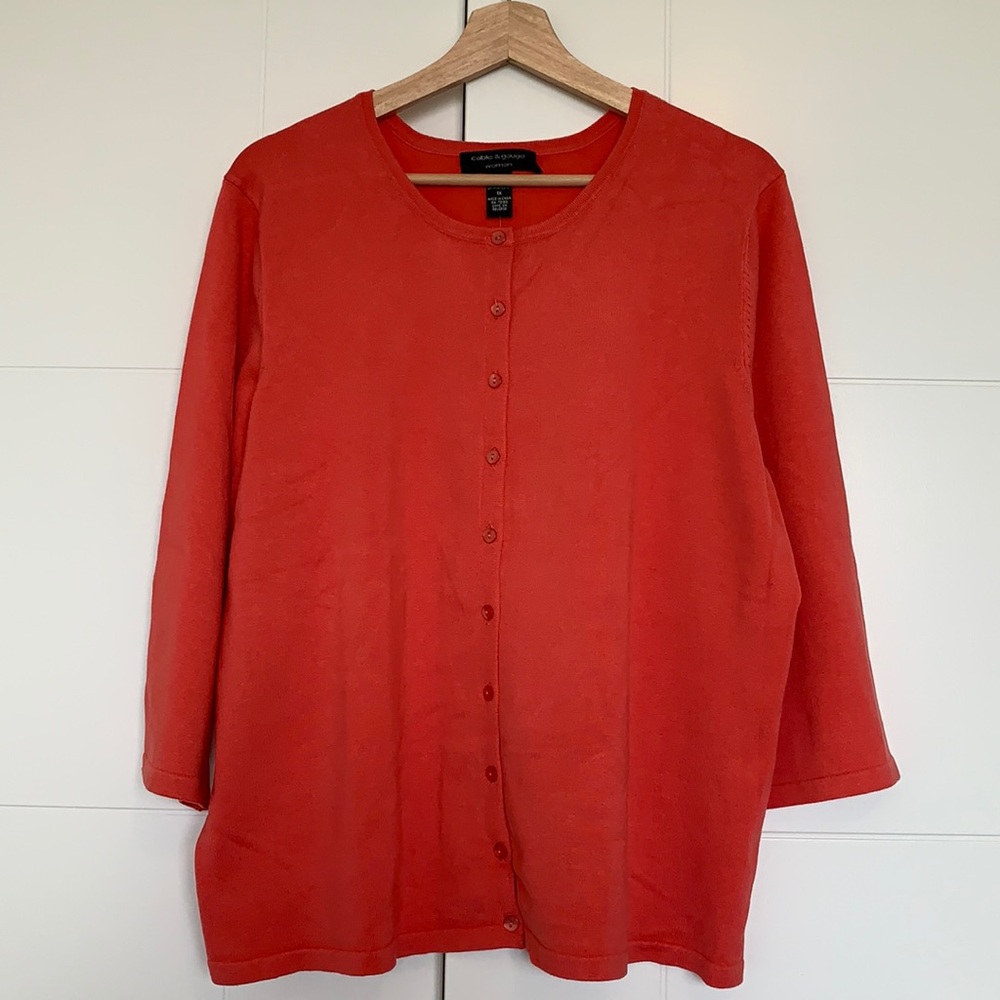 Women’s 3/4 Sleeve Blouse Cable & Gauge 1X
